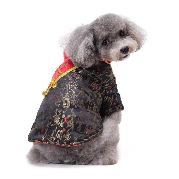 Traditional Chinese Pattern Pet Clothing Warm and Comfortable Dog Clothing for Small and Medium Dogs Thick Pet Cotton Coat