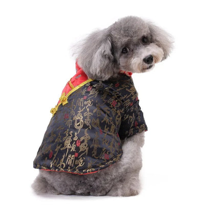 Traditional Chinese Pattern Pet Clothing Warm and Comfortable Dog Clothing for Small and Medium Dogs Thick Pet Cotton Coat