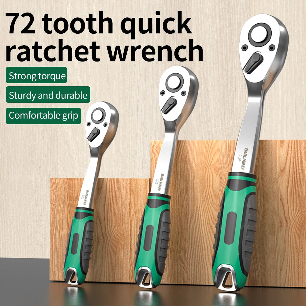 72 Tooth Ratcheting Wrench Set 1/4 3/8 1/2 Inch Auto Quick Repair Wrench Labour-Saving Ratchet Wrench Set Hand Tools