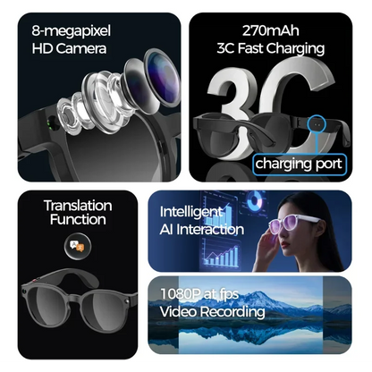 Xiaomi AI Smart Glasses AI Translation 8MP HD Camera 4K Shooting Image Bluetooth Call Recording Music Smart Sunglasses 2026