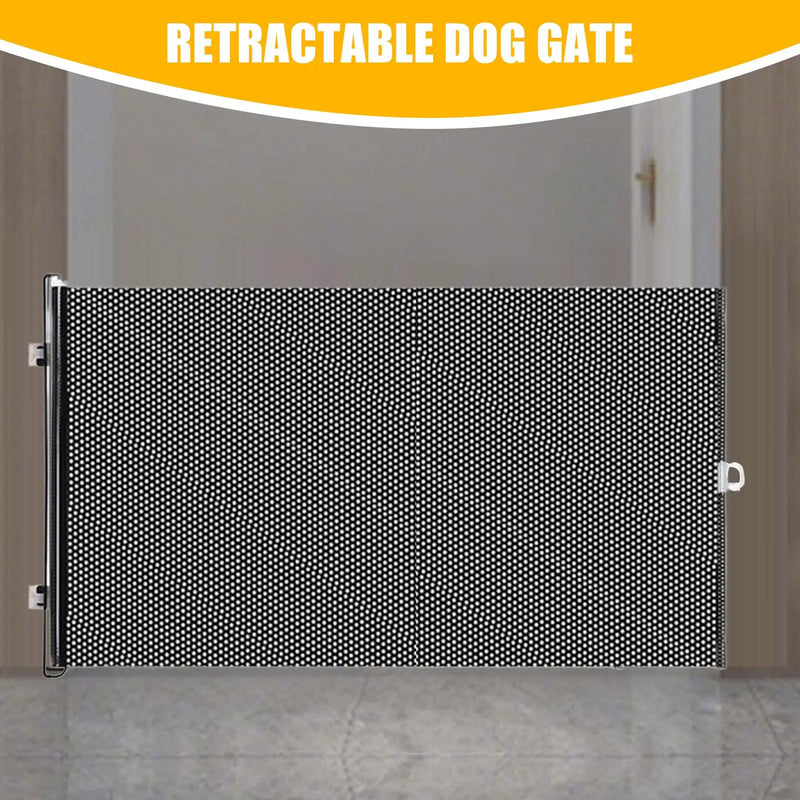 Retractable Barrier Fences Mesh Design Higher Design Mesh Stairs Gate Easy Install Punch-Free Dog Safety Fence Pet Supplies