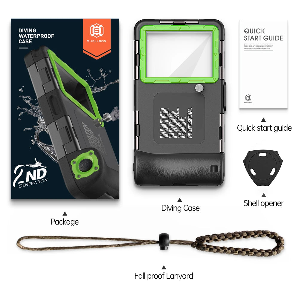 Multi-functional, durable, waterproof, 15m/50ft, universal 6.9 inch waterproof phone case, IP68, professional diving photography