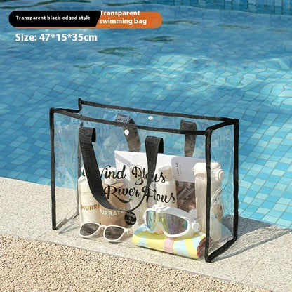 Portable Waterproof Clear Cosmetic Bag Travel Toiletry Organizer Case Beach Makeup Pouch Large Capacity Shower Bag for Outdoor
