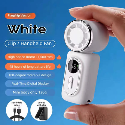 Portable Handheld Fan Mini Clip Fan Umbrella Holder Function Rotatable USB Charging Compact Personal Cooling Fan Outdoor Camping