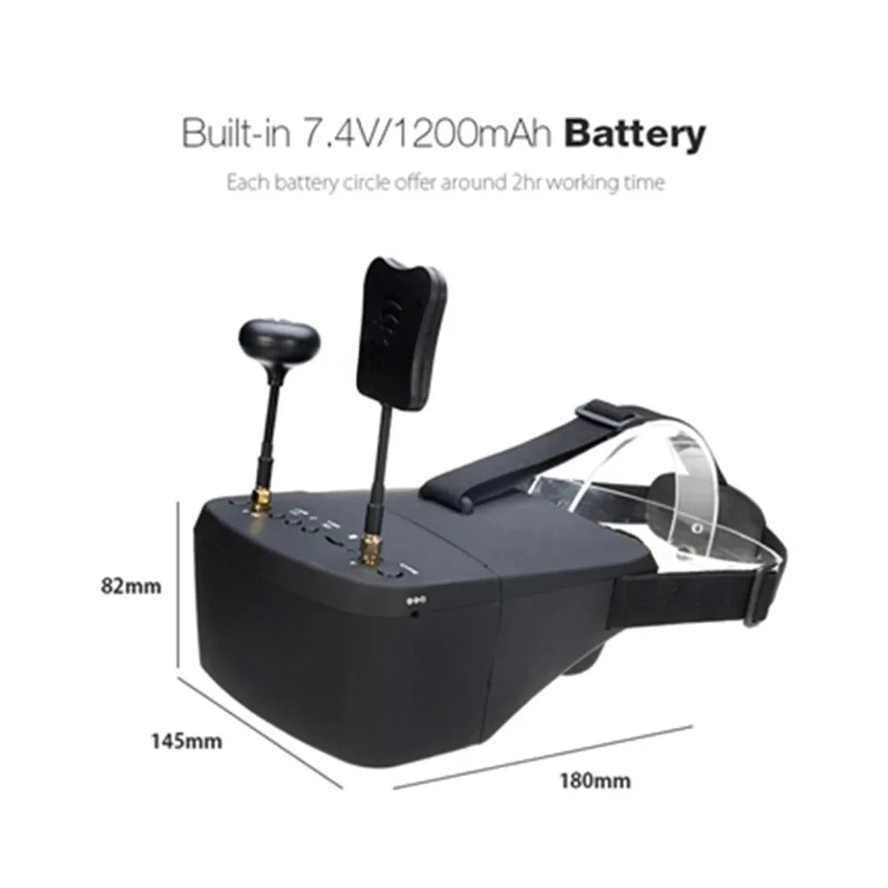 EV800D 5.8G 40CH 5 Inch 800*480 Video Headset HD DVR Diversity FPV Goggles With Battery For RC Model