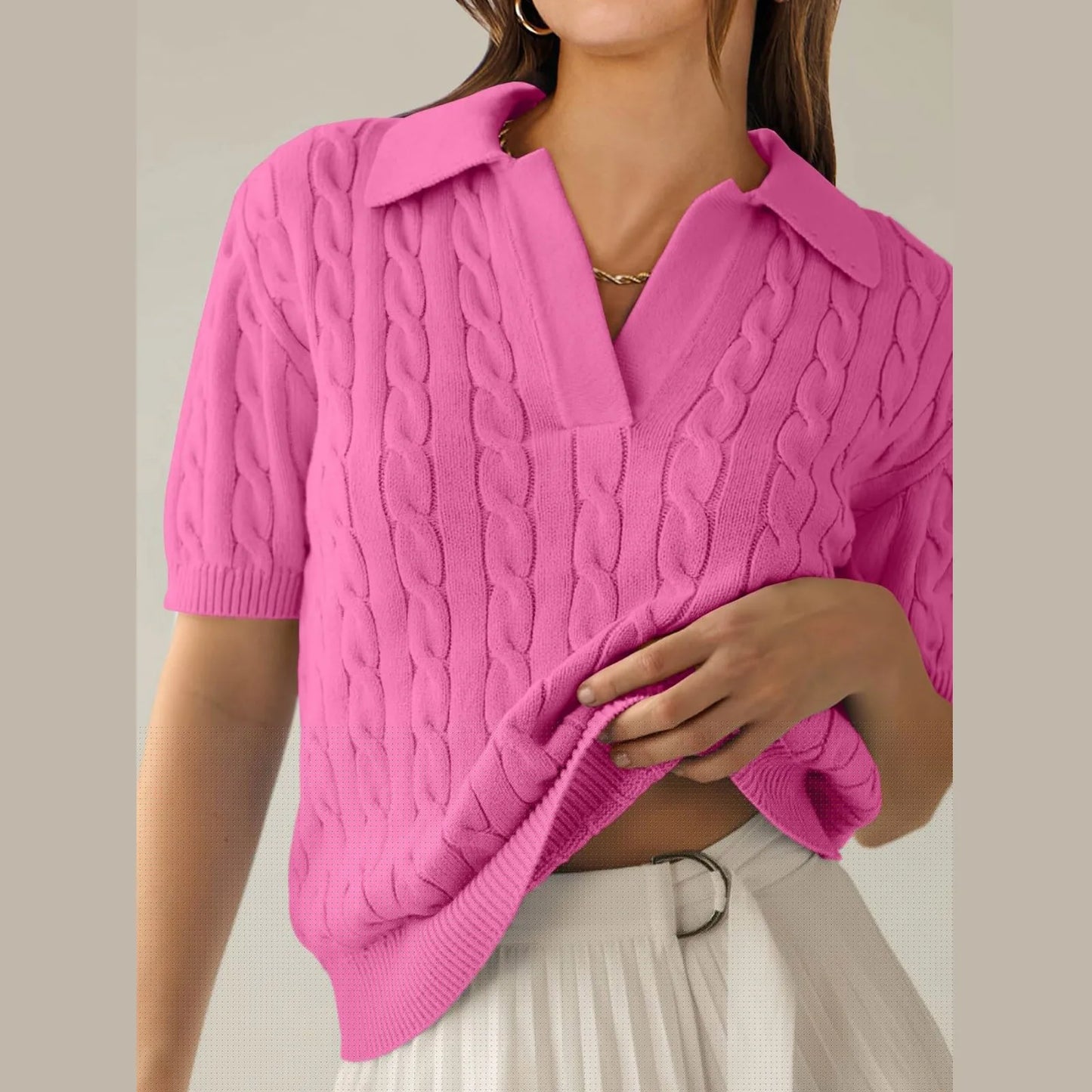 Vest Sweater Womens Short Sleeve Sweaters Tops V Neck Knit Casual Soft Pullover Shirts 2024 Summer Maternity Sweater Vest