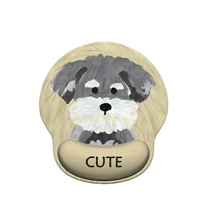 Cute Cartoon Mouse Pad with Wrist Rest Anti-Slip Rubber Puppy Mouse Pad HD Printing Cute Wrist Rest Pad Desktop Setup