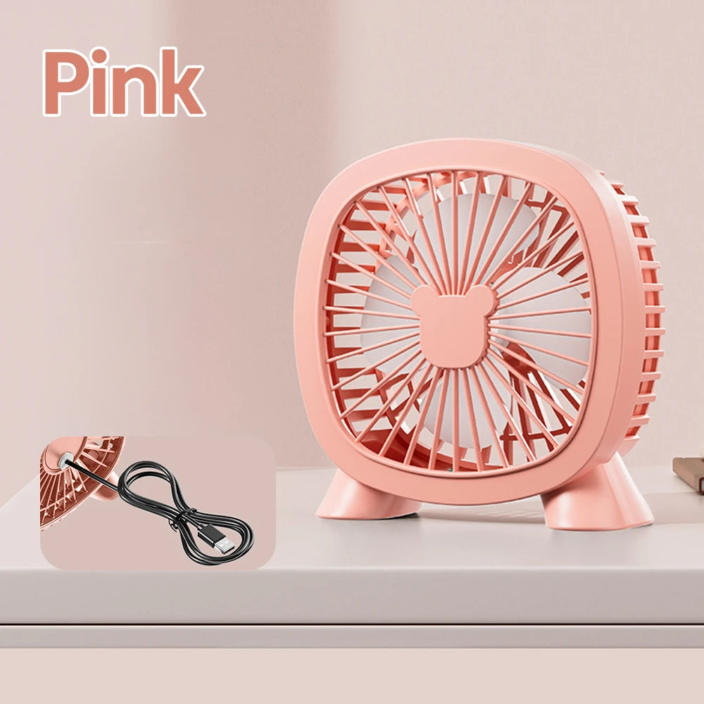 Portable Summer Mini Electric Fan For Home Office School Outdoor Camping Travel USB Direct Plug In Silent Handheld Desktop Fan