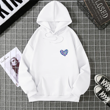 A Simple Depiction Of Love Printed Women Hooded Graphic Funny Hoodies O-Neck Loose Casual Tops Sport Street Fashion Sweatshirt