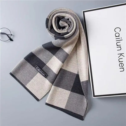 High Quality Wool Men Scarf Autumn Winter Classic Business Thermal Muffler Male Soft Korean Version Long Thick Warm Shawl No Box