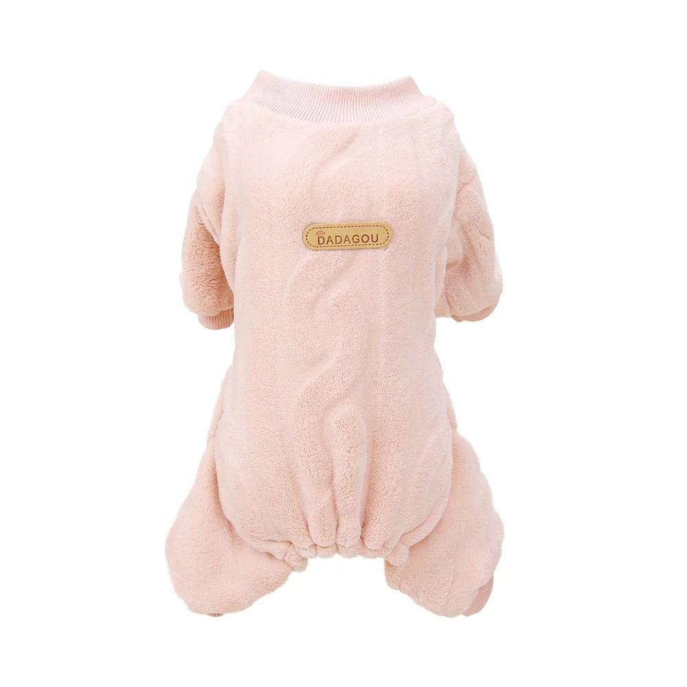 Pet Dogs Four-Legged Jumpsuit Wavy Double-sided Fleece Soft Puppy Kitten Pet Pajamas Dogs Cats Warm Winter Jacket Clothing