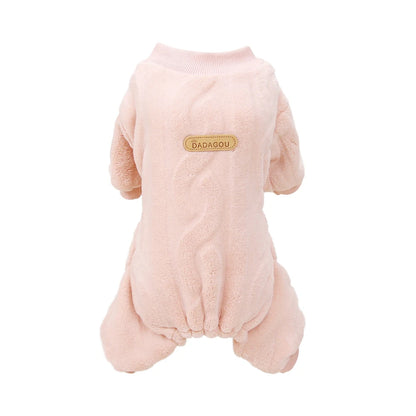 Pet Dogs Four-Legged Jumpsuit Wavy Double-sided Fleece Soft Puppy Kitten Pet Pajamas Dogs Cats Warm Winter Jacket Clothing
