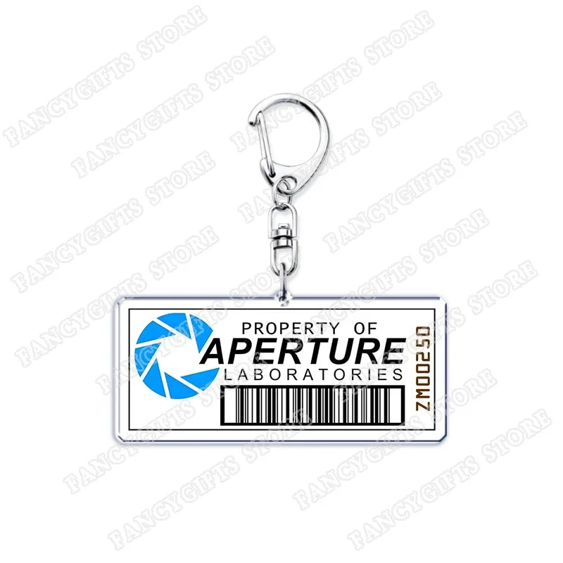 Trending Video Game Keychains for Accessories Bag Glados Aperture Laboratories Science Keyrings Jewelry Gamer Fans Gaming Gifts