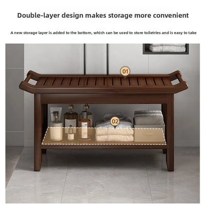 Bathroom stool, bath stool, Nanzhu bath stool, non-slip and waterproof, shoe change stool