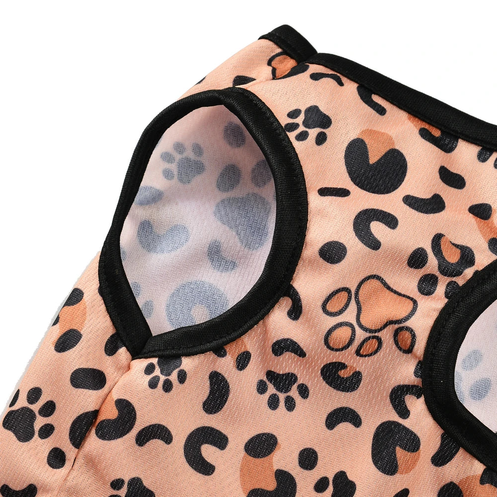 Cat Summer Clothes Breathable Leopard Print Vest For Small Medium Dogs Cats Puppy Clothing Pet Dog Coat Outdoor Costume Beagle