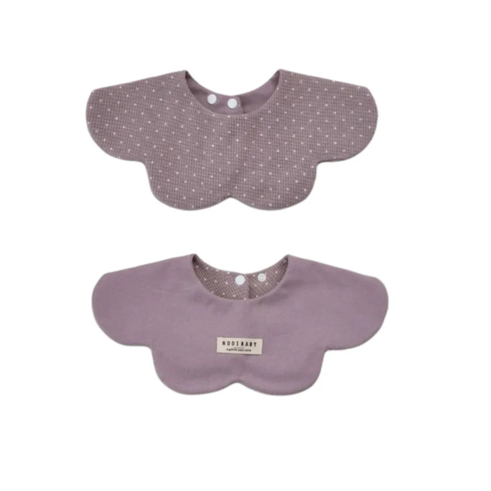 Easy To Wear Cartoon Baby Feeding Bib Two-sided Usable Cotton Baby Drool Bib Absorbent Washable Cute Saliva Towel Newborn Care