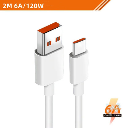 Original Xiaomi 6A 120W USB C-type Ultra Fast Charging Cable Xiaomi Mi 13 12 Pro Realme POCO 12 Turbo Fast Charging Data Cable