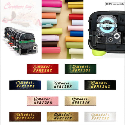 Satin Ribbon 12mm*5m label tape gift wedding Party Tapes SFR12PK SFR12KZ SFR12NZ SFR12GZ SFR12RZ for epson printer LW300 LW400