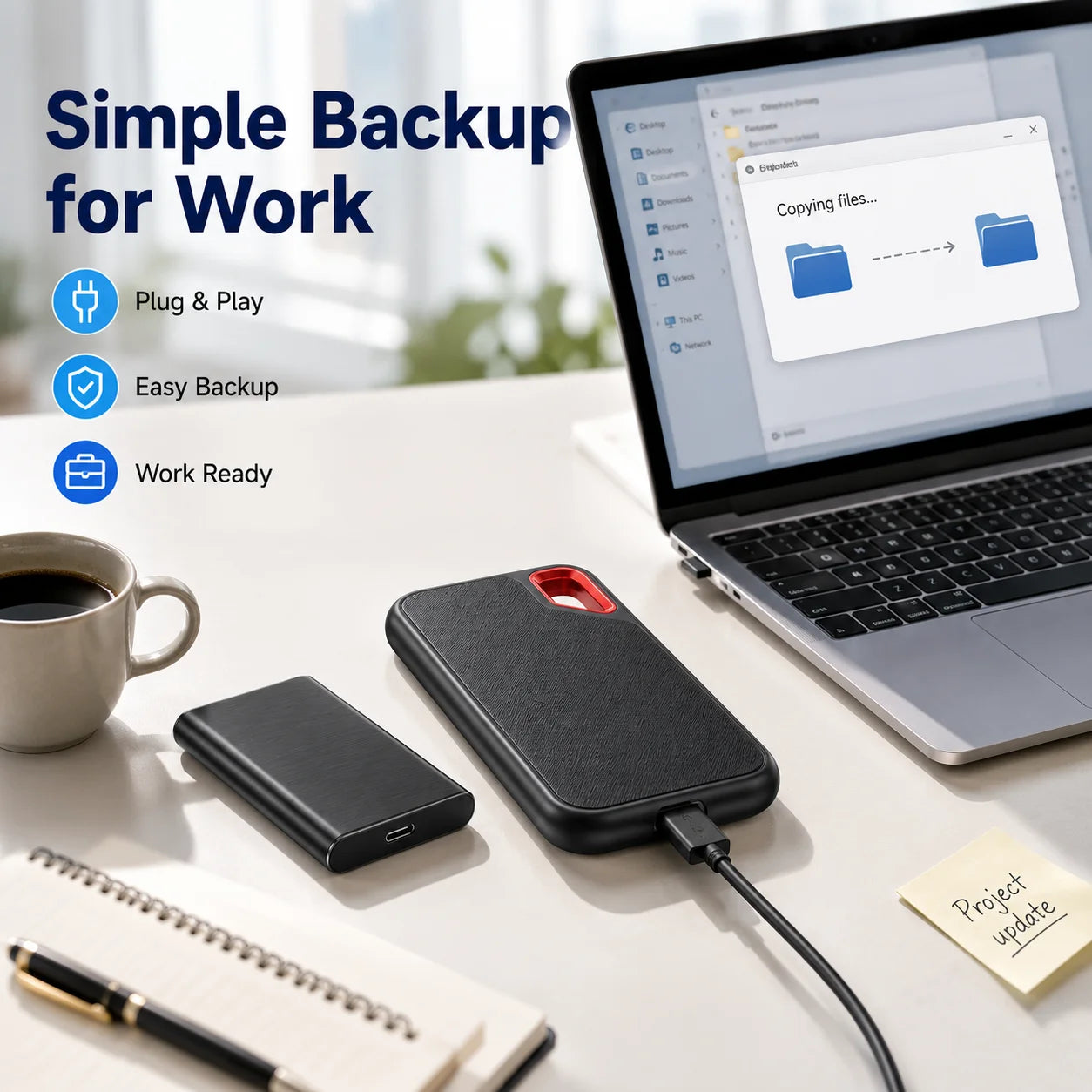 4TB Portable SSD Waterproof Shockproof for Desktop Computer Plug&Play High Speed External Solid State Drive Pro