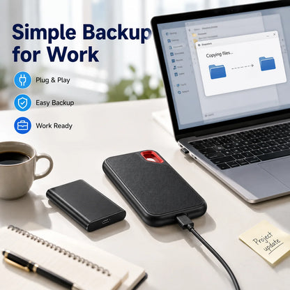 4TB Portable SSD Waterproof Shockproof for Desktop Computer Plug&Play High Speed External Solid State Drive Pro