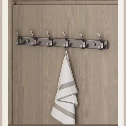 no drill Holes One Row Hangers Kitchen Towels Clothes Hats Toilet Towel Rack Storage Wall Mounted Door Back Rod Hook