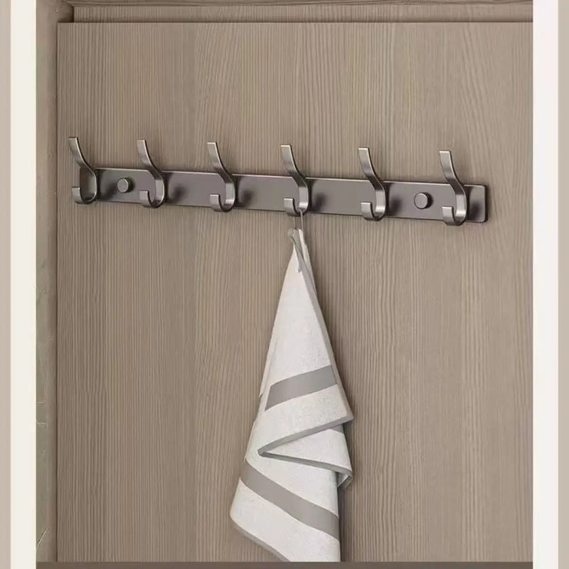 no drill Holes One Row Hangers Kitchen Towels Clothes Hats Toilet Towel Rack Storage Wall Mounted Door Back Rod Hook