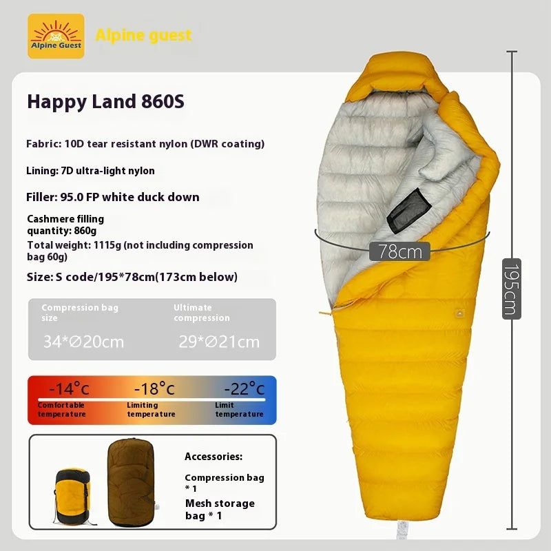 10D/7D Ultralight Down Sleeping Bag 800FP Dwon Outdoor Camping Hiking Sleeping Bags for Backpacking Adult Tourist