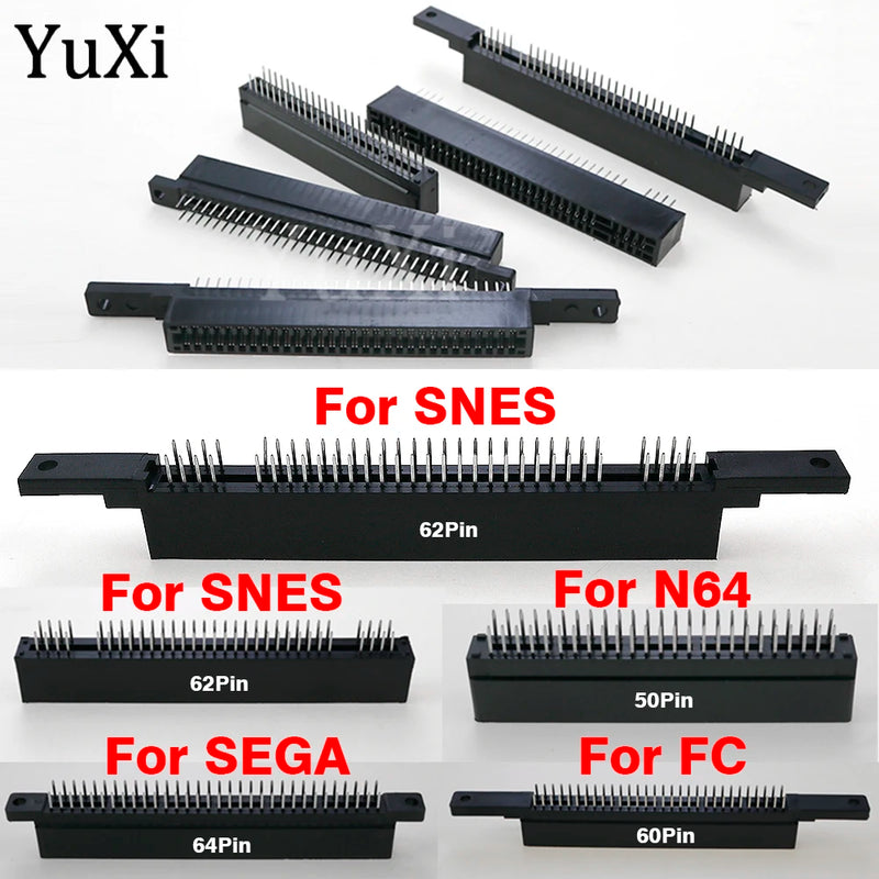 1Pc Game Card Slot For SFC SNES FC Console Connector 64Pin 60Pin 62Pin 50Pin Game Cartridge Slot 2.5mm Interval For N64