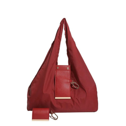 Reusable Mini Keychain Tote Bag Large Capacity Lightweight Foldable Shopping Bag Key Ring Eco-Friendly Expandable Reusable Bag