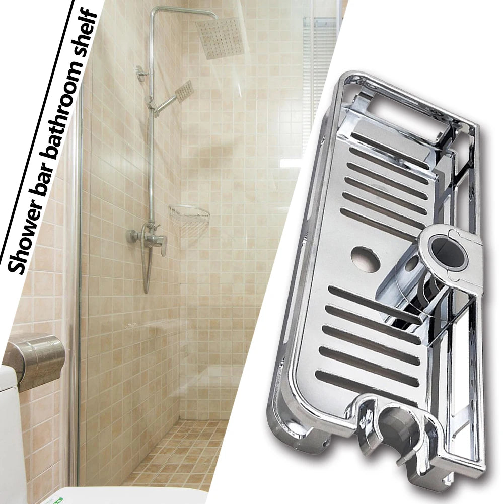 Shower Storage Holder No Drilling Lifting Pole Shelves Shower Caddy Shelf for Shower Rail with Diameter of 22 24 25mm