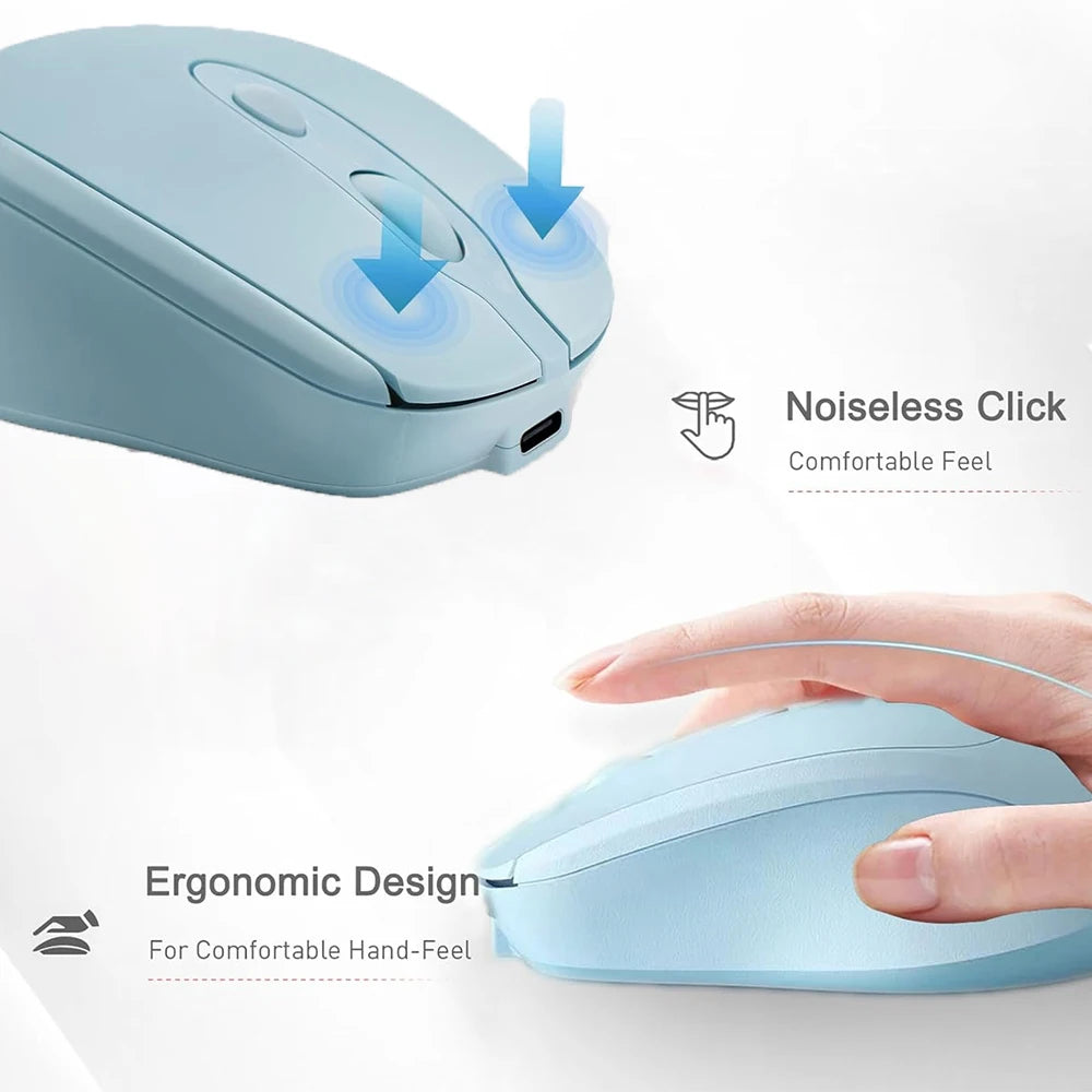 Rechargeable Wireless Computer Mouse 2.4G Bluetooth-Compatible Wireless Mouse USB Silent Gamer Mice For PC Laptop Macbook Tablet