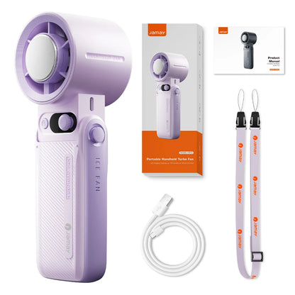 Portable Outdoor Handheld Fan With Refrigeration Board LED Digital Display 135° Foldable 199Gear Strong Wind Speed 8000mAh F5PRO