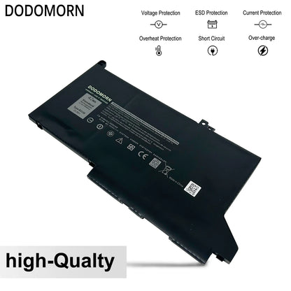 FOR DELL Latitude 12 7000 7280 7380 7480 Series Laptop Battery Replacement DJ1J0 DJ1JO 0NF0H ONFOH PGFX4 11.4V 42Wh DODOMORN