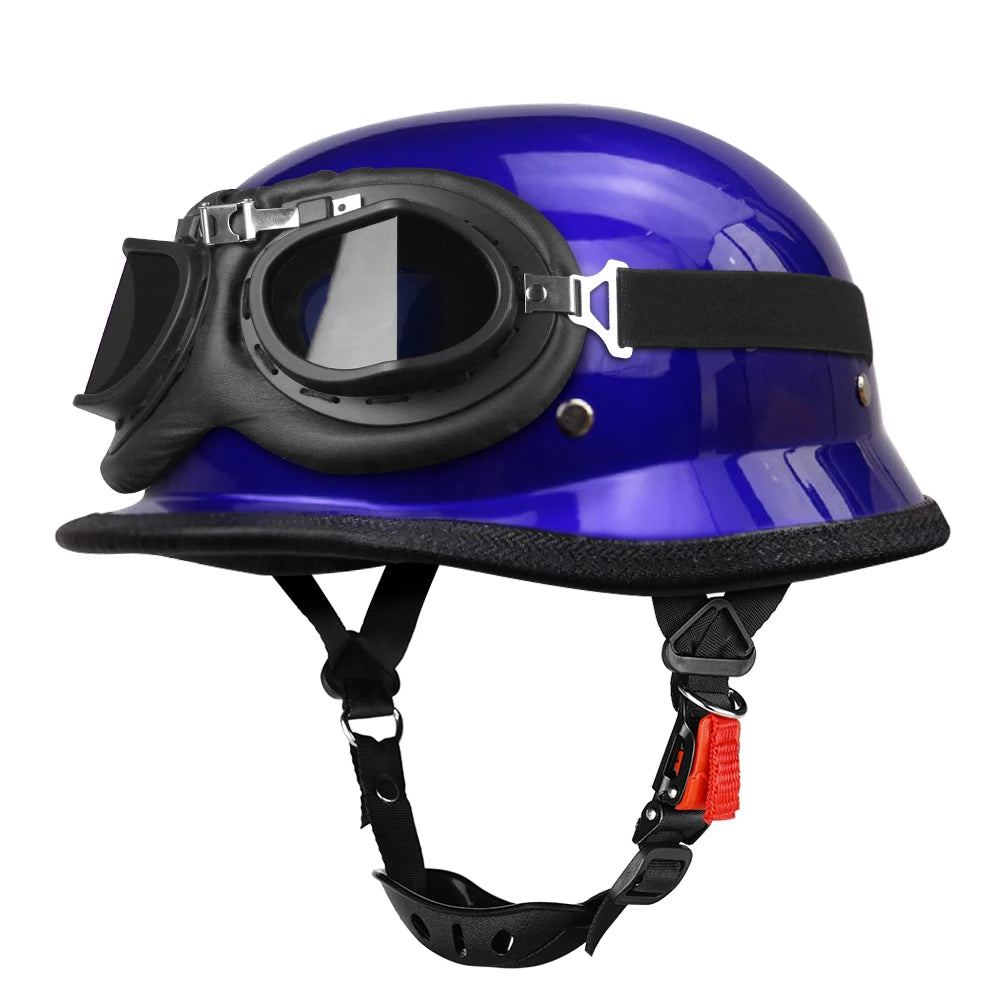 Motorcycle Half Helmet German Leather Vintage Helmet Casco Moto Motorcycle Open Face Helmet Biker Pilot DOT Certification S-XXL