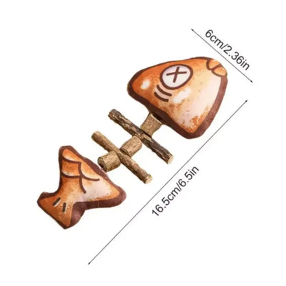 Interactive Silvervine Cat Chew Toy Grilled Fish Molar Teaser Kitten Play Accessory for Oral Health Pet Supplies