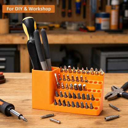 50-Hole Hex Screwdriver Bit Storage Box 1/4 Inch Impact Driver Bit Holder Organizer Durable Tool Box For DIY & Workshop