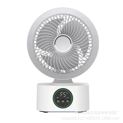 Portable Wall-Hanging Fan With Remote Control Smart Voice Rechargeable USB Household Electric Folding Fan Nightlight Air Cooler