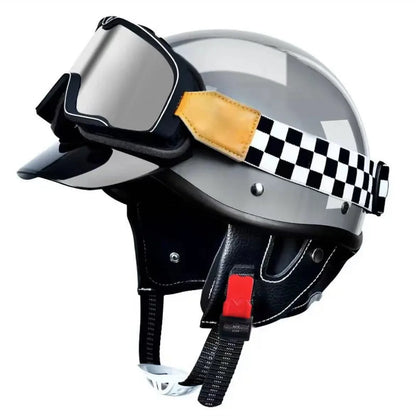 Motorcycle half helmet unisex retro personalized helmet for boys and girls motorcycle for all seasons riding and cruising