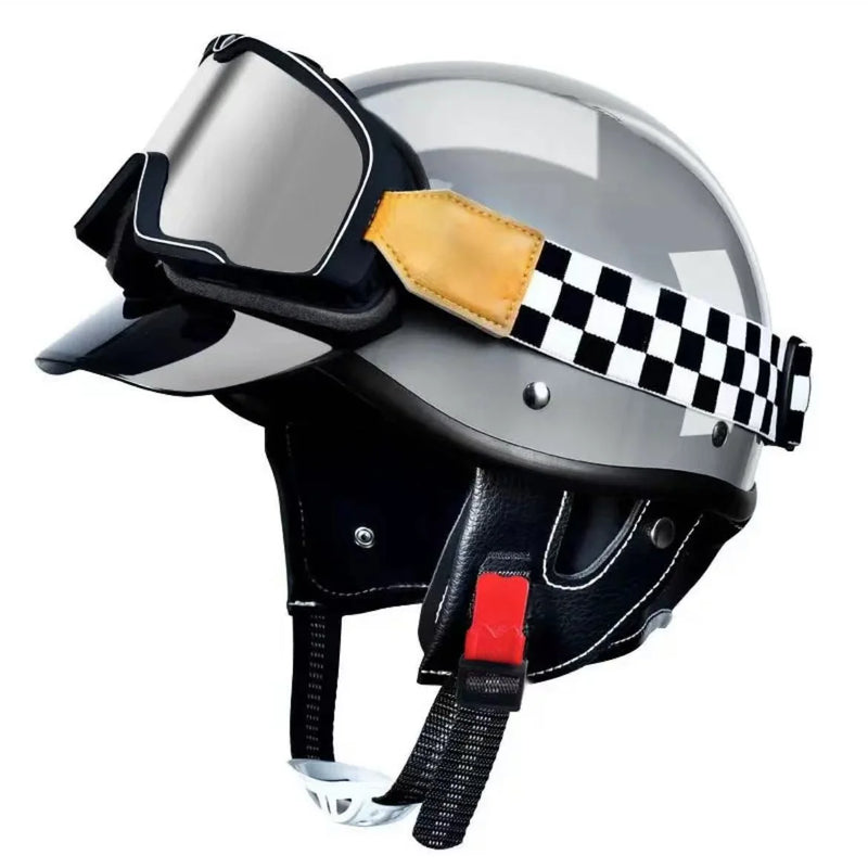 Motorcycle half helmet unisex retro personalized helmet for boys and girls motorcycle for all seasons riding and cruising