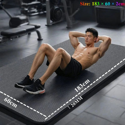 183x60cm Fitness 20mm Thick Workout Yoga Mat Indoor Pilates Noise Reduction Yoga Mat Moisture-proof Non-Slip Durable Exercise