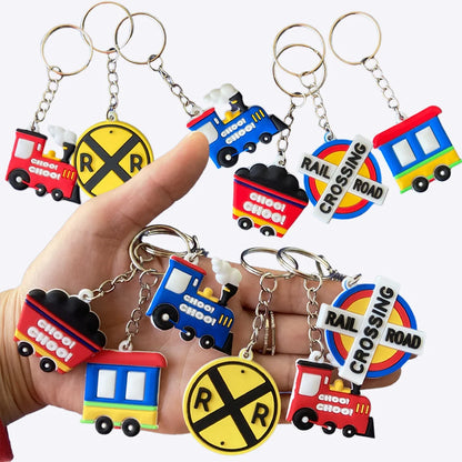 Train Party Supplies Drinking Straws Temporary Tattoos Keychains Slap Bracelets Stickers Goodie Bag Transportation Birthday Gift