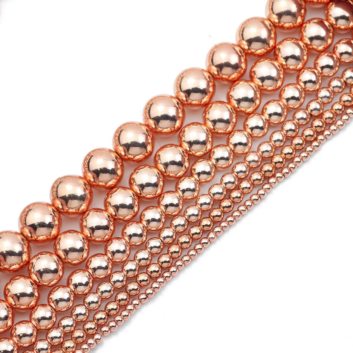 BTFBES 2-10mm Silver Color Round Beads Natural Stone Hematite Gem Non-magnetic Loose Ball For Jewelry Bracelet Necklace DIY 15''