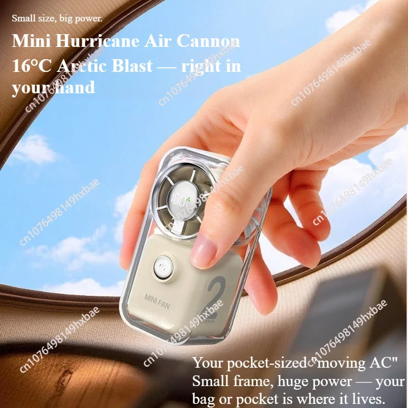 Portable mini fan | silent | long battery life/mini handheld fan, portable USB charging pocket fan, 5-speed silent cooling fan