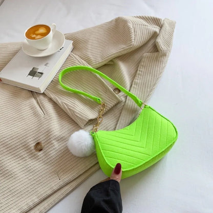 New Fashion Design Mini Shoulder Bag Simple Design Trendy Felt Underarm Bag Casual Light Weight Handbag Work