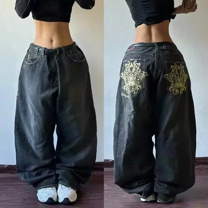 American Fashion Trend Joker Best Sell Special Spot Jeans Women Street Y2K New Punk Oversized Wide-leg Pants Unisex Casual Jeans