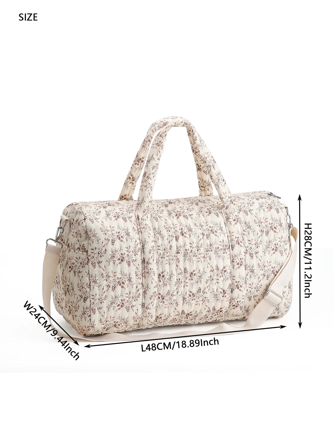 Large Capacity Mommy Bag Travel Tote Bag for Women Baby Diaper Bag Floral Print Multifunctional Crossbody Bag