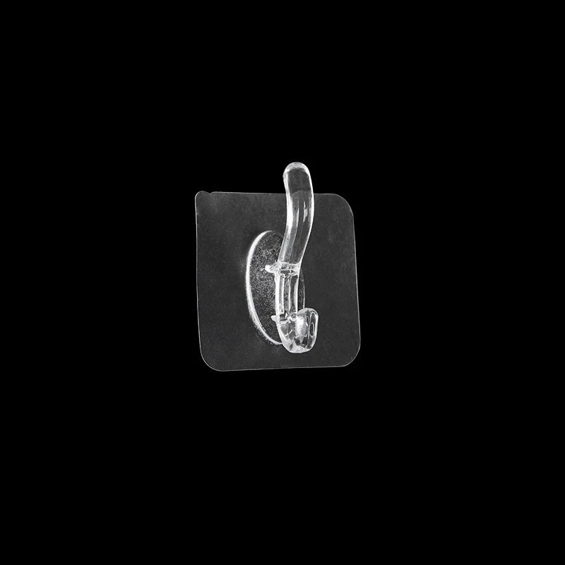 Transparent Plastic Glue Hooks Kitchen Bathroom Six Rows Hooks Nail-free Wall Hook A Row Of Traceless Hooks Wall Hanger Sticke