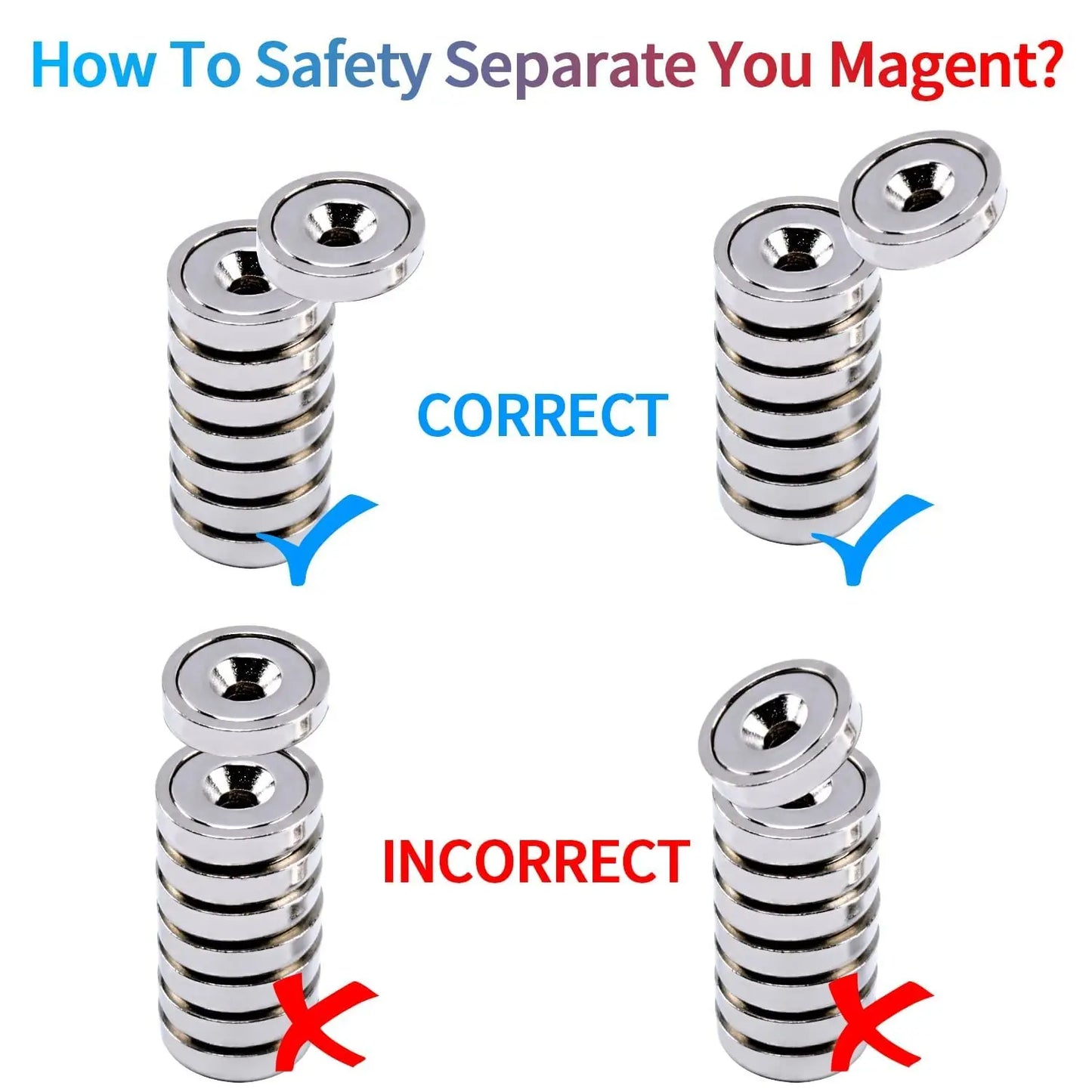 A16-32mm Multipurpose Strong Magnets with Countersunk Hole- for Fridge,Tool Organizer,Whiteboard,Kitchen Snack Storage,Garage