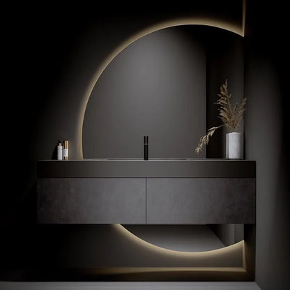 Bathroom Furniture Italian Style Bathroom Cabinet Smart Light Luxury Washbasin Cabinet Combination Solid Wood Wall Mounted Slate