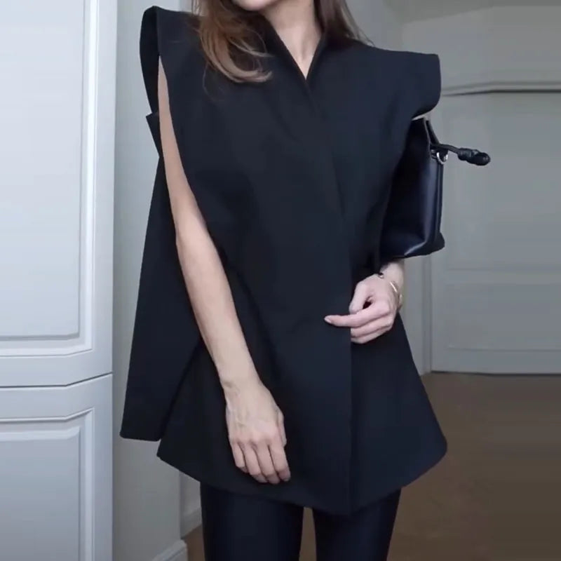 Fashion Temperament Lapel Long Sleeved Coat New 2025 Women's Lapel Button Blazer Jacket Elegant Office Solid Color Loose Outwear